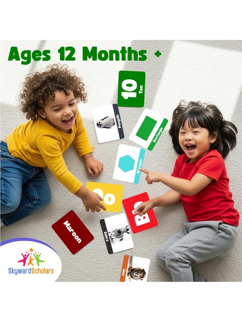 Toddler Flash Cards Learning Set Letters Numbers Colors Shapes Animals NEW - Picture 2 of 10
